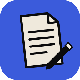 WordCraft icon: a document page and pen on a blue tile
